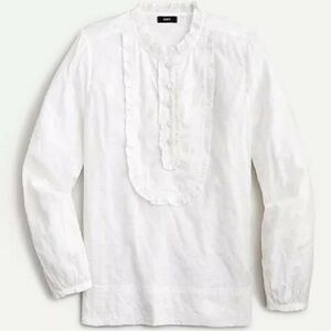 J. Crew Long-sleeve ruffle shirt in floral eyelet